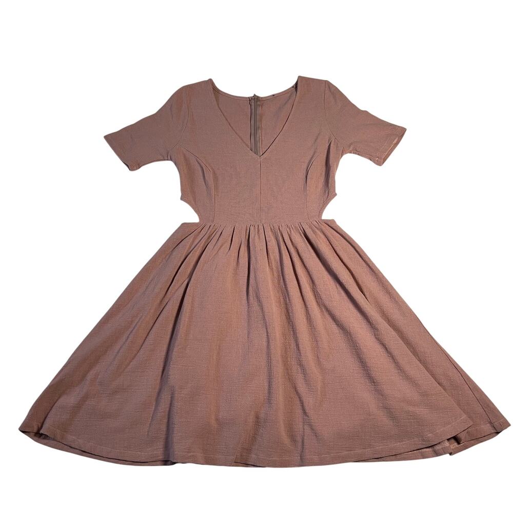 Women's V-Neck Fit and Flare Cut Out Mini Dress Size XXS Coquette Feminine Girly